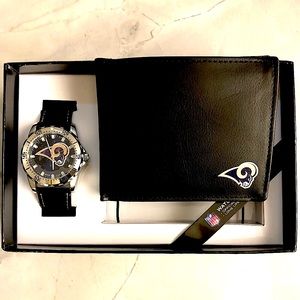 NEW LA Rams Mens watch wallet set